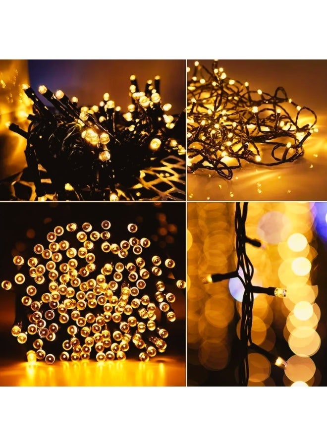 مودي سلسلة إضاءة LED خارجية بطول 50 مترًا، بألوان دافئة/ذهبية وRGB، مقاومة للماء، مثالية لتزيين رمضان، والعيد، والكريسماس، والحدائق، والشرفات، والحفلات، والمناسبات الاحتفالية، مزودة بـ 480 مصباح LED. - Image 1